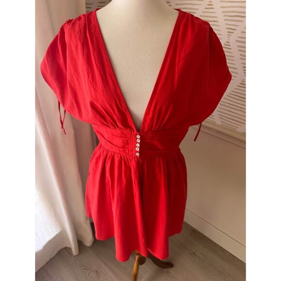 Free People Women’s Medium Red Roll The Dice Mini Dress - Picture 4 of 10